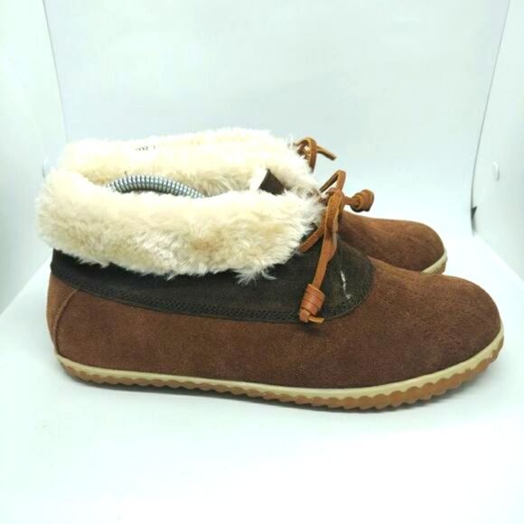 Sperry Top Sider Womens Brown Suede Leather Fur Lined Boots Size 9 M Boots Sperr - Picture 2 of 8